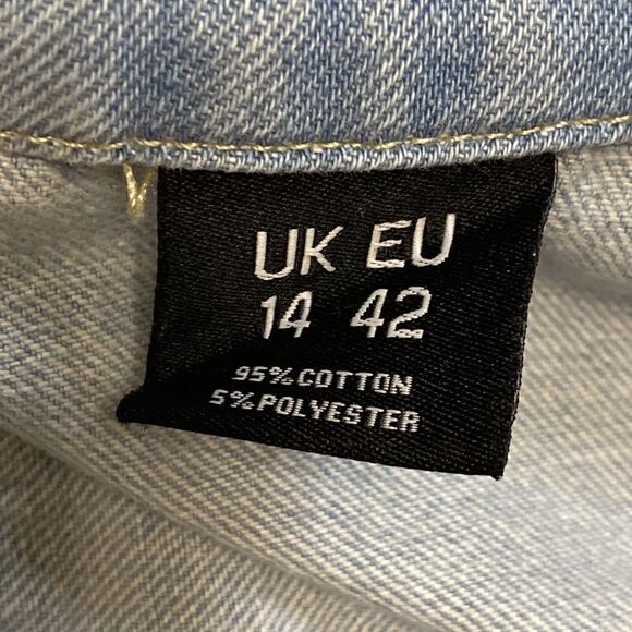 NWT Nasty Gal Women’s Size 10 Blue High Waist Wide Leg Light Blue Jeans Culottes - Picture 6 of 10